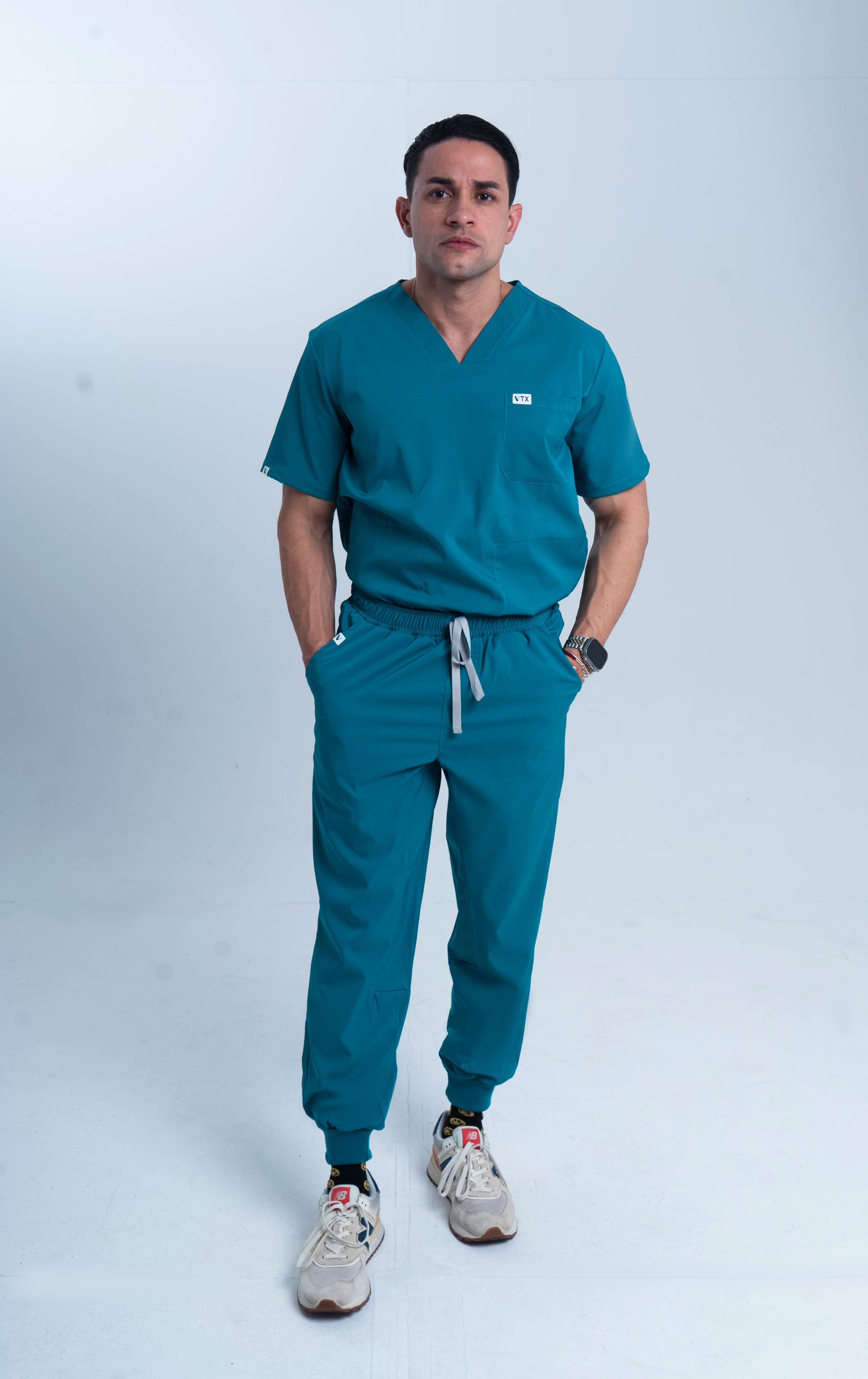 Uniforme médico verde hombre
