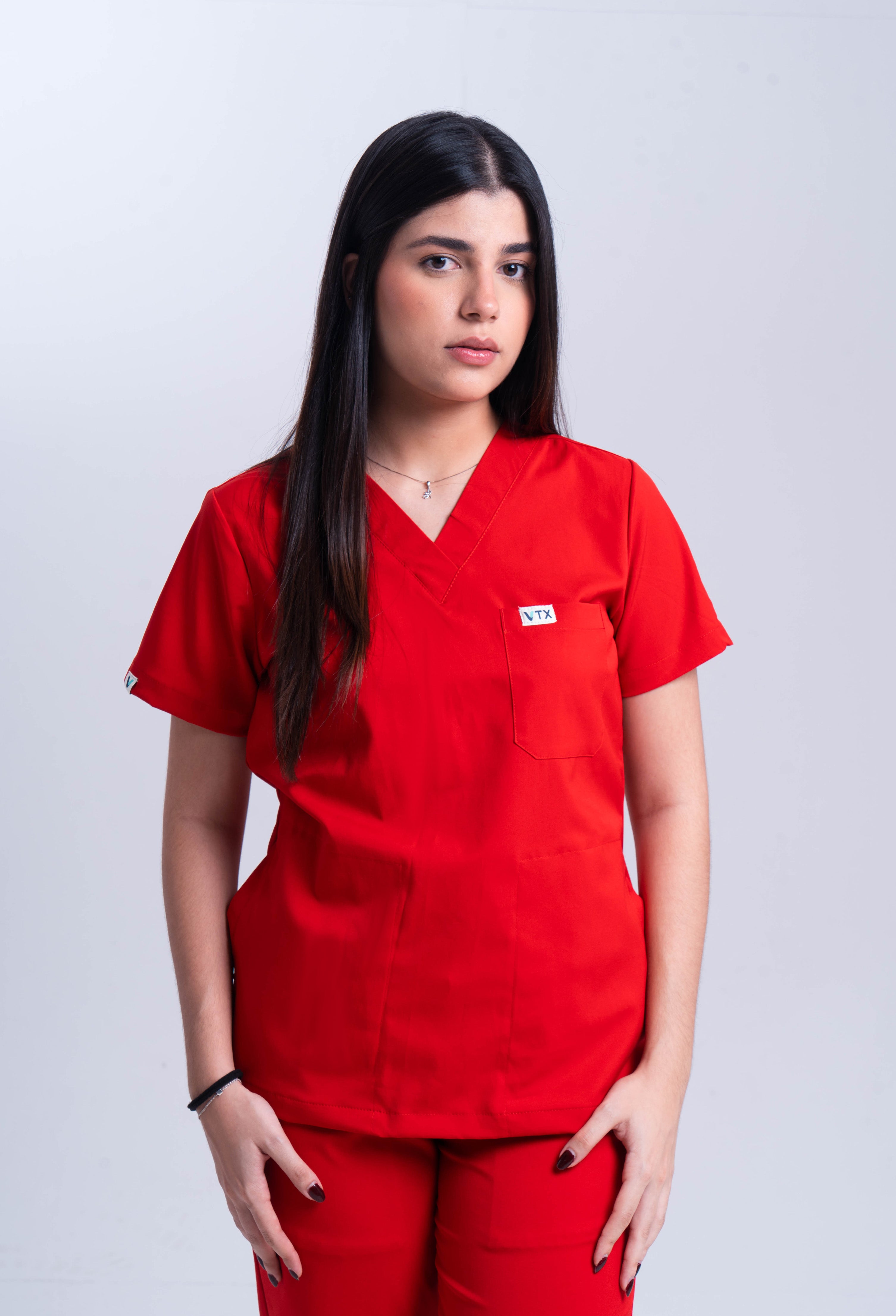 Scrub rojo mujer