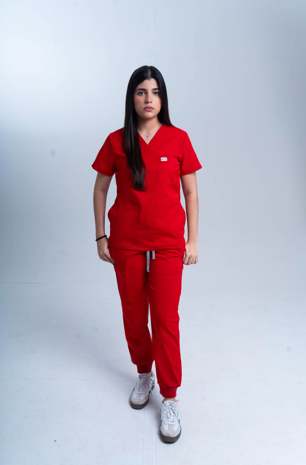 Scrub rojo mujer